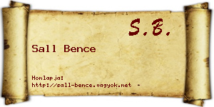 Sall Bence névjegykártya